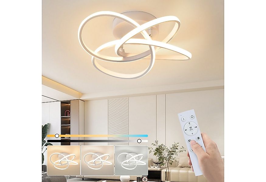 Nettlife LED Deckenleuchte Schwarz/Weiß Dimmbar Modern 28W/46W Küchenlampe, günstig online kaufen