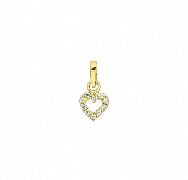 Adelia´s Kettenanhänger Damen Goldschmuck 333 Gold Anhänger Herz mit Zirkon günstig online kaufen