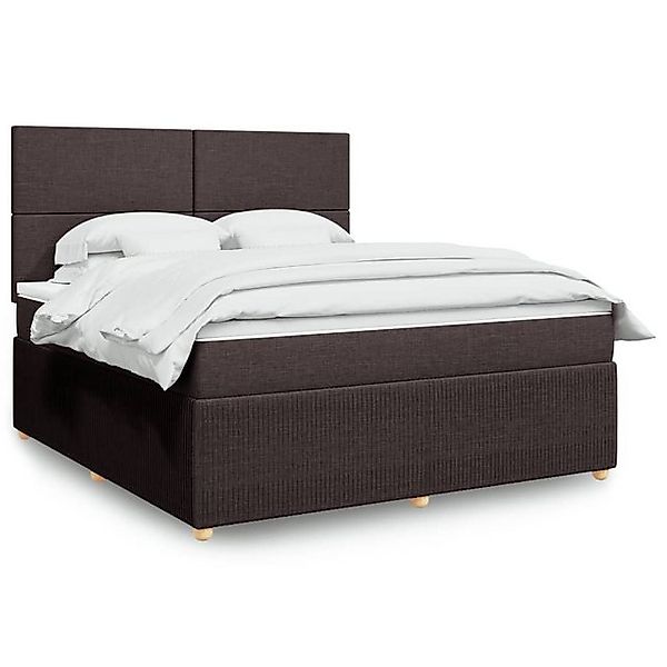 vidaXL Boxspringbett, Boxspringbett mit Matratze Dunkelbraun 180x200 cm Sto günstig online kaufen