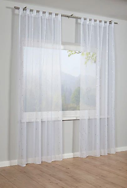 Sehlbach Gardine »Schal Voile mit Foilprint« Schlaufen 1 Stk. tlg. mit Schl günstig online kaufen