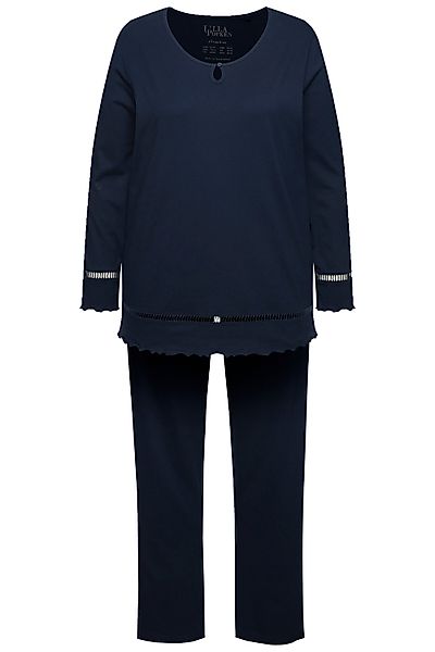 Ulla Popken Pyjama Pyjama Hohlsaum Wellenkanten günstig online kaufen