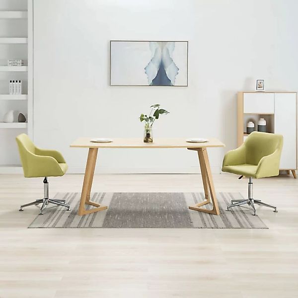 Esszimmerstühle Drehbar 2 Stk. Grün Stoff günstig online kaufen