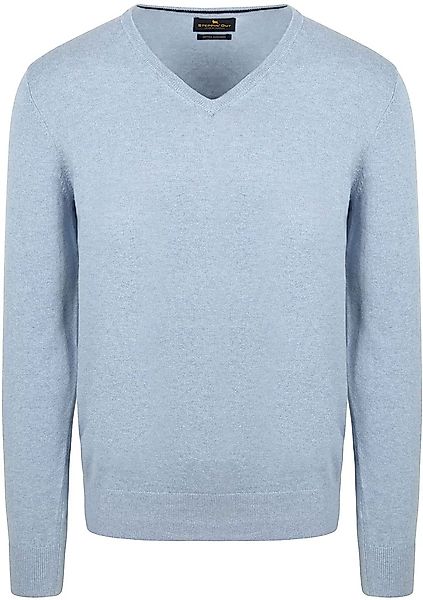 Steppin' Out Pullover Cotton Cashmere V-Ausschnitt Sky Blue - Größe M günstig online kaufen
