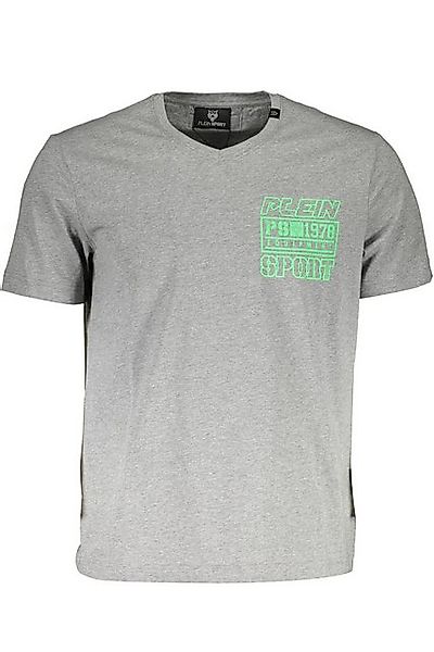 PLEIN SPORT T-Shirt Graues Herren T-Shirt mit V-Ausschnitt und günstig online kaufen