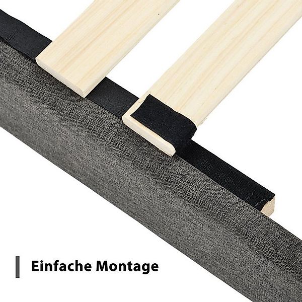 HAUSS SPOLE Polsterbett 90 x 200 cm Bettgestell mit Lattenrost & Kopfteil, günstig online kaufen