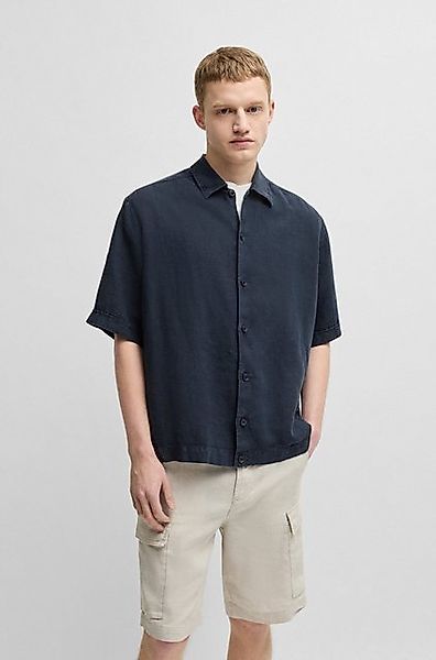 BOSS ORANGE Leinenhemd Lapoully_M mit Kontrastdetails innen günstig online kaufen