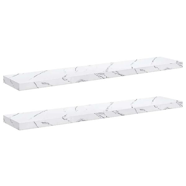 vidaXL Wandregal 2 Stk Weiß Marmor 120 x 23,5 x 4 cm Holzwerkstoff 42019978 günstig online kaufen