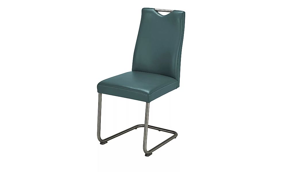 Leder-Schwingstuhl mit Griff - blau - 47 cm - 100 cm - 61 cm - Stühle > Ess günstig online kaufen