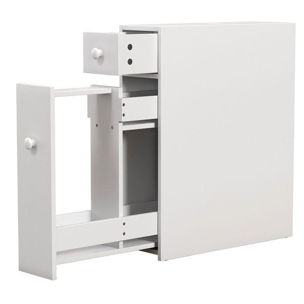 COSTWAY Badregal Nischenschrank, schmal, mit Schubladen, günstig online kaufen