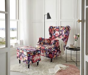 ED EXCITING DESIGN Ohrensessel "Laurel" mit Massivholzfüße günstig online kaufen