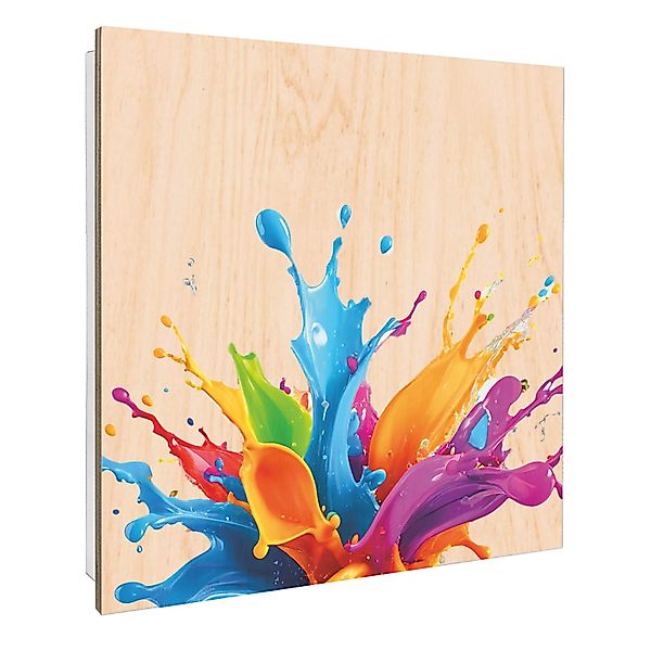 Banjado Großer Schlüsselbox Holz 30x30cm Weiß Scharnier Rechts 50 Haken Sch günstig online kaufen