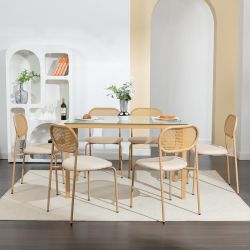 PXloue Esszimmerstuhl Rattanstuhl Polsterstuhl Wohnzimmerstuhl (Set), günstig online kaufen