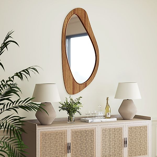 HOMCOM Wandspiegel 91,5 x 45 cm Fenster Spiegel mit Kieferfurnierrahmen Dek günstig online kaufen