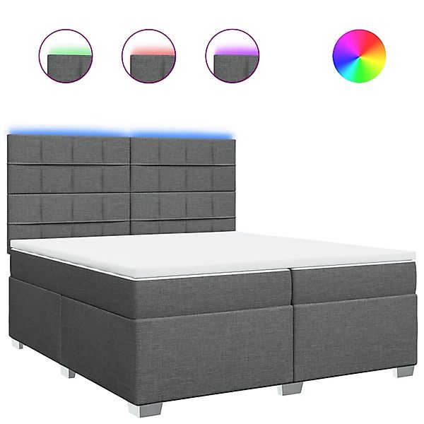 vidaXL Boxspringbett mit Matratze Dunkelgrau 200x200 cm Stoff 3292896 günstig online kaufen