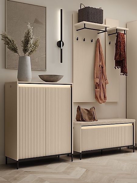 Compleo Kleiderständer Beige FLORE, Kleiderbügel mit günstig online kaufen