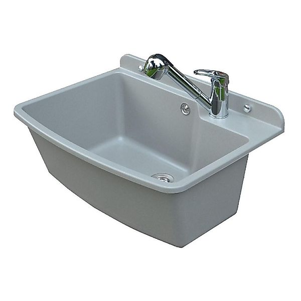 QLS Waschbecken, Ausgussbecken Spülbecken mit Armatur günstig online kaufen