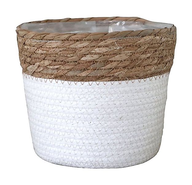 Grafelstein Blumentopf Pflanzkorb BREEZY weiß mit braunem Rand D20cm Pfla günstig online kaufen