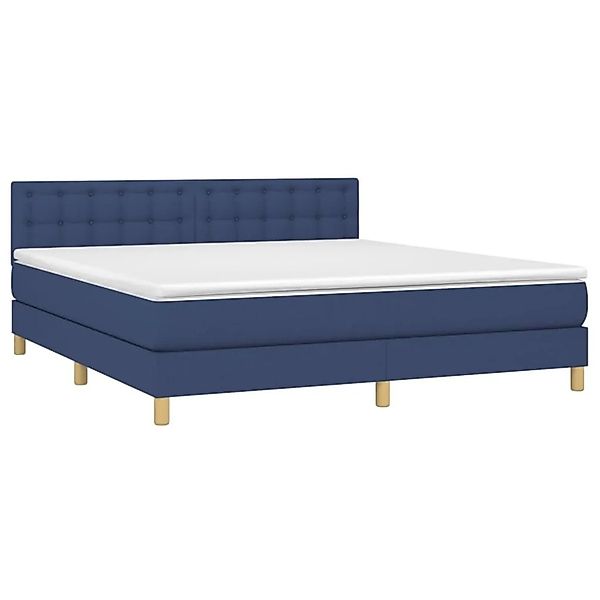 vidaXL Boxspringbett mit Matratze & LED Blau 180x200 cm Stoff 3134059 günstig online kaufen