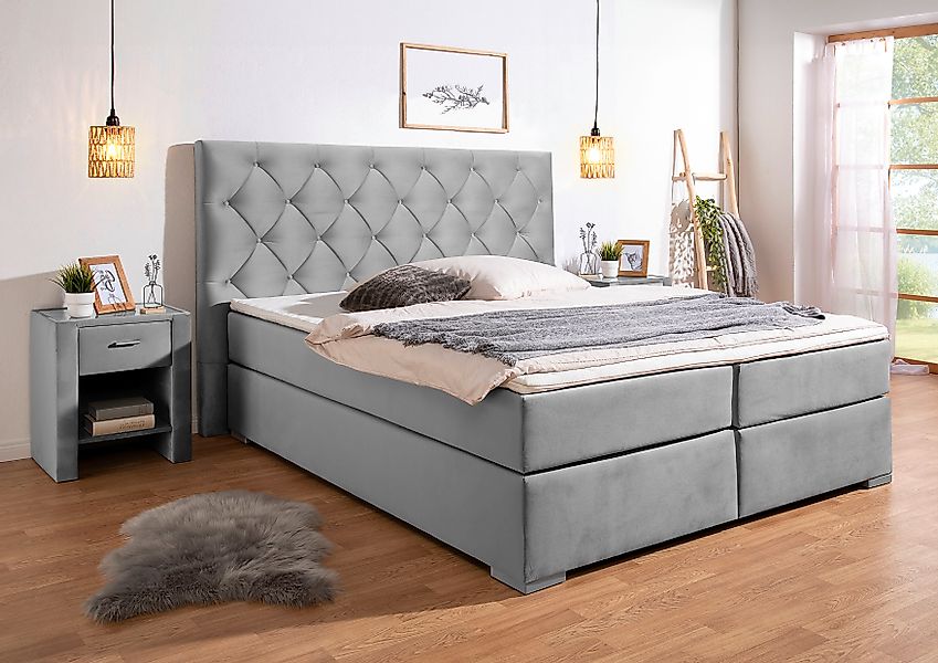 Home affaire Boxspringbett »Chalon, in verschiedenen Breiten«, inkl. Topper günstig online kaufen