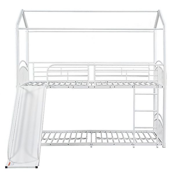 SOFTWEARY Etagenbett Metallbett mit 2 Schlafgelegenheiten, Lattenroste, Lei günstig online kaufen