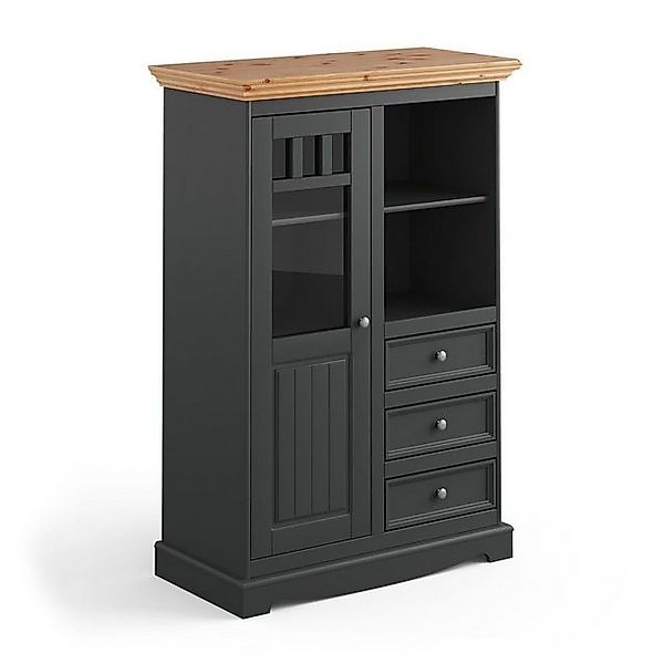 Natur24 Mehrzweckschrank Bello Elegante Vitrine 1.3 Schrank Kiefer Hell Woh günstig online kaufen