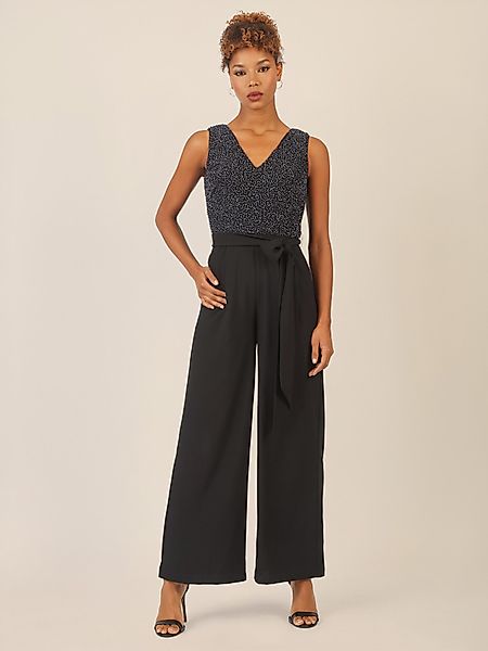 Apart Jumpsuit mit Glitzer-Oberteil und Taillenschleife günstig online kaufen