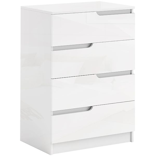 HOMCOM Kommode Spanplatte 60L x 40B x 85H cm Hochglanzweiß günstig online kaufen