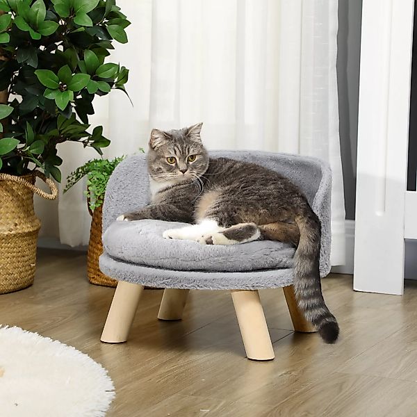 PawHut Hundebett  Katzenbett, Hundesofa mit rutschfesten Holzfüßen & Kissen günstig online kaufen