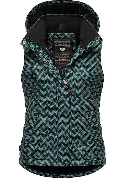 Ragwear Steppweste Hesty Print Weste mit abnehmbarer Kapuze und Hahnentritt günstig online kaufen