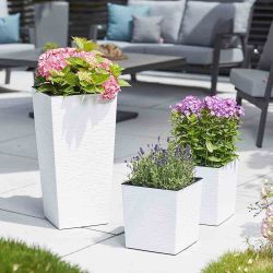 Siena Garden Pflanzgefäß Modern Biron Weiß 25x25x26,0 cm günstig online kaufen