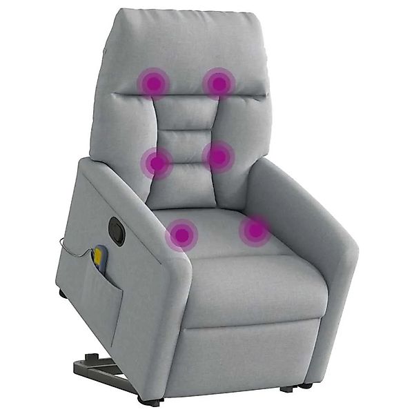 vidaXL Massagesessel mit Aufstehhilfe Hellgrau Stoff 3303042 günstig online kaufen