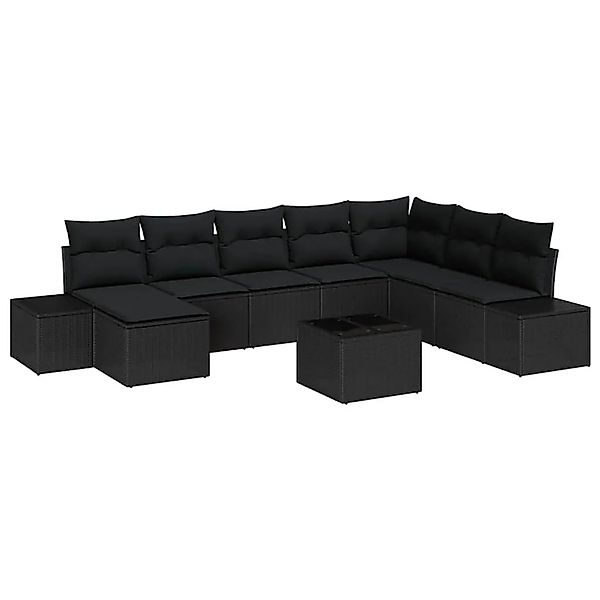 vidaXL Gartensofa-set mit Kissen 9-Tlg Poly-Rattan 3347193 günstig online kaufen