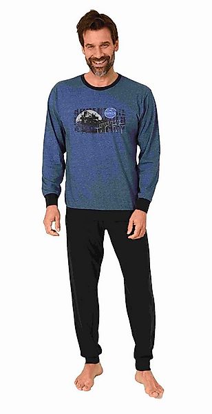 Normann Pyjama Herren langarm Schlafanzug mit Bündchen Pyjama in tollen Far günstig online kaufen