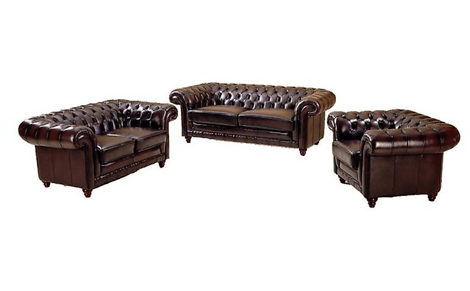 Salottini Polstergarnitur Chesterfield Glasgow Sofagarnitur Leder 3/1/1 Bra günstig online kaufen