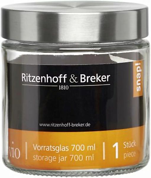 Ritzenhoff & Breker Vorratsglas mit Deckel  Vio 700 ml rund transparent günstig online kaufen