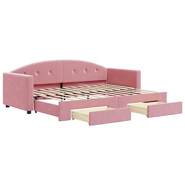 vidaXL Tagesbett Ausziehbar mit Schubladen Rosa 80x200 cm Samt1898692 günstig online kaufen