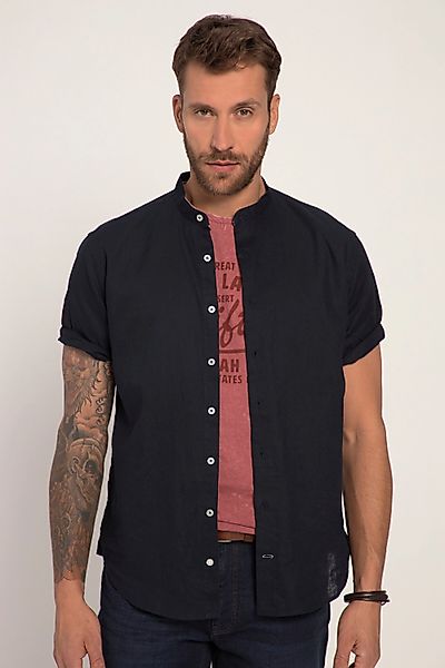 JP1880 Kurzarmhemd Hemd Halbarm Leinenmix Stehkragen günstig online kaufen
