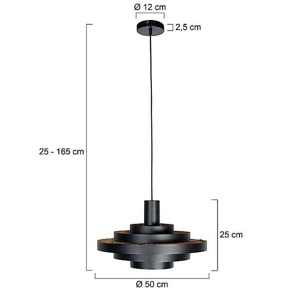 Hängeleuchte Halo Cirque, schwarz, Metall, Ø 50 cm, E27 günstig online kaufen