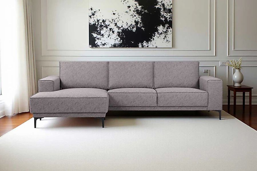 Places of Style Ecksofa »Polsterecke Oland, Struktur, Flachgewebe, Luxus-Mi günstig online kaufen