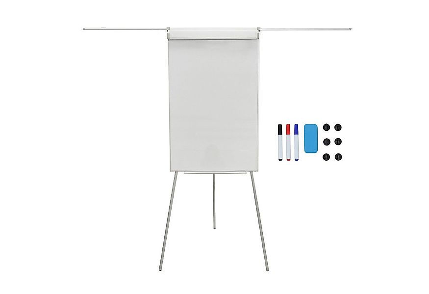 relaxdays Magnettafel Flipchart Whiteboard 100x70 cm 2 Arme, weiß günstig online kaufen