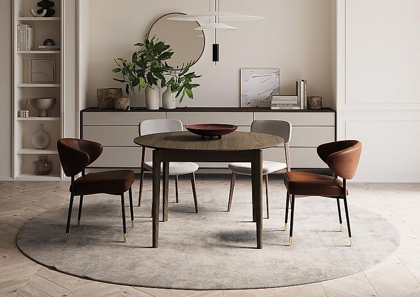 Compleo Esstisch Rund Ø: 120 cm PAPHO, Klassisch Küchentisch, ausziehbarer günstig online kaufen