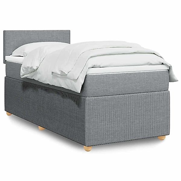 vidaXL Boxspringbett mit Matratze Hellgrau 80x200 cm Stoff 3289576 günstig online kaufen