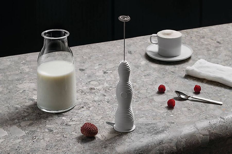 Pulcina Milchschäumer – elektrisch, weiß, cremiger Milchschaum für Kaffee günstig online kaufen