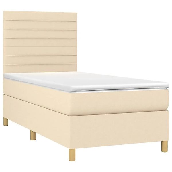 vidaXL Boxspringbett mit Matratze Creme 90x190 cm Stoff 3142382 günstig online kaufen