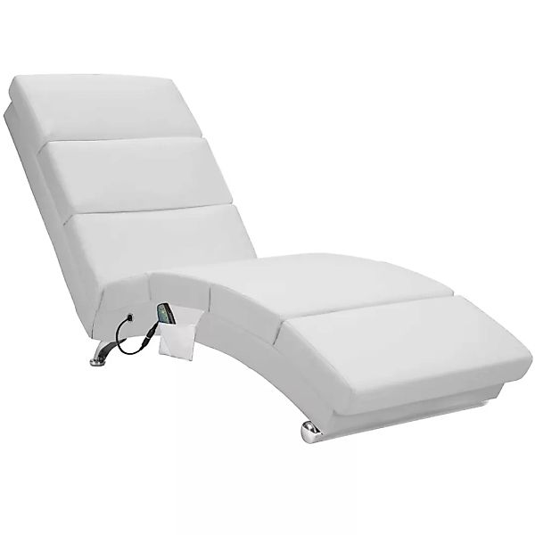 Relaxliege London Weiß mit Massage- & Heizfunktion günstig online kaufen