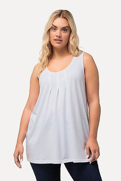 Ulla Popken T-Shirt Top Zierfalten A-Linie Rundhals ärmellos Modal günstig online kaufen