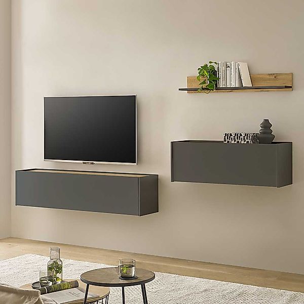 Schrankwand mit Schreibtisch in modernem Design die Wandmontage (dreiteilig günstig online kaufen