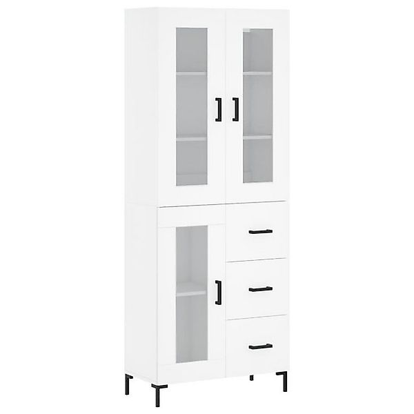 vidaXL Vitrine Highboard Weiß 69,5x34x180 cm Spanplatte Glas Vitrine günstig online kaufen