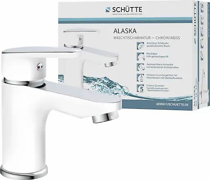 Schütte Waschbeckenarmatur Alaska Chrom-Weiß günstig online kaufen