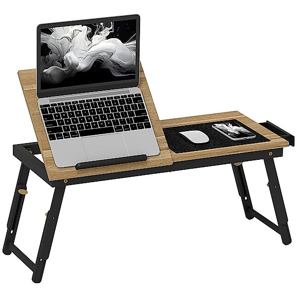 HOMCOM Laptoptisch, höhenverstellbar und klappbar, mit neigbarer Tischplatt günstig online kaufen